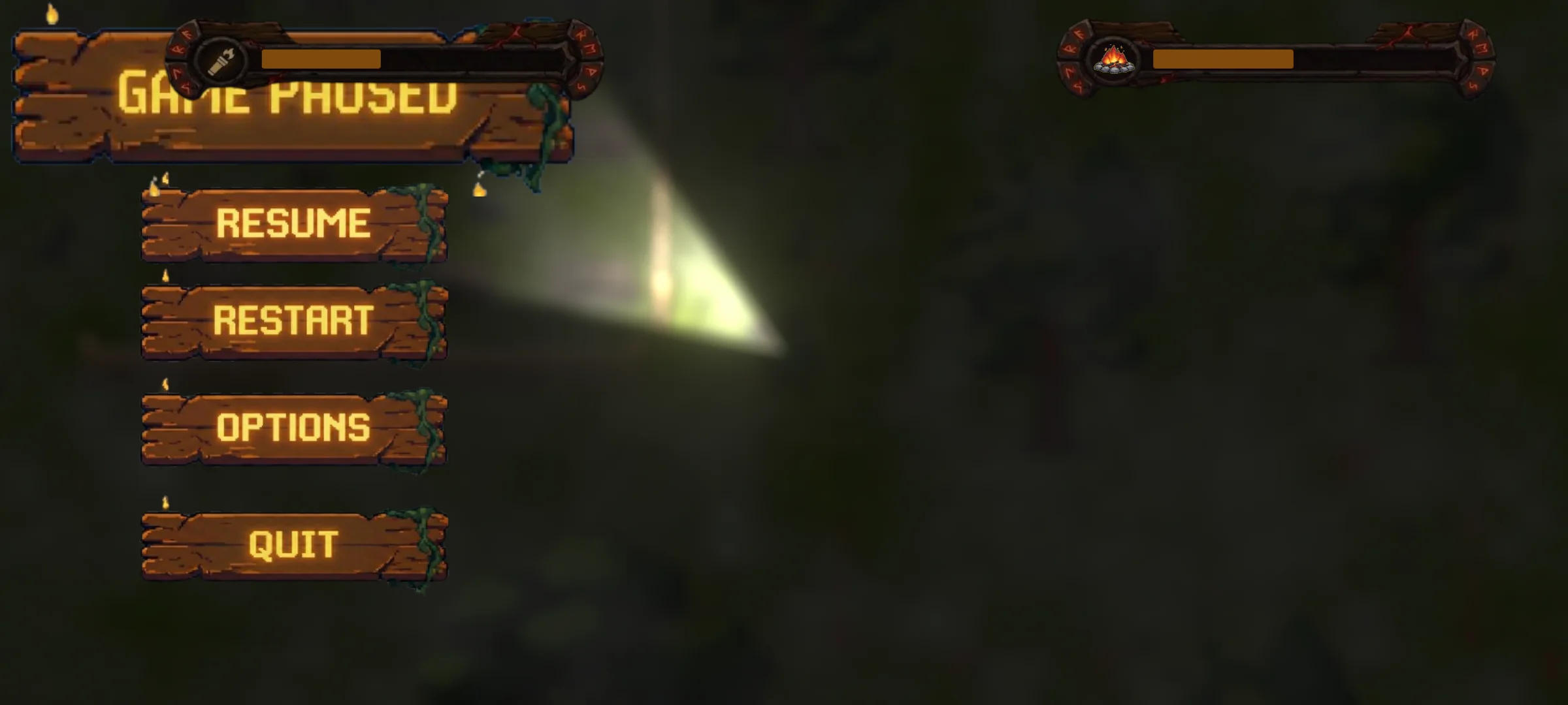 Pause menu