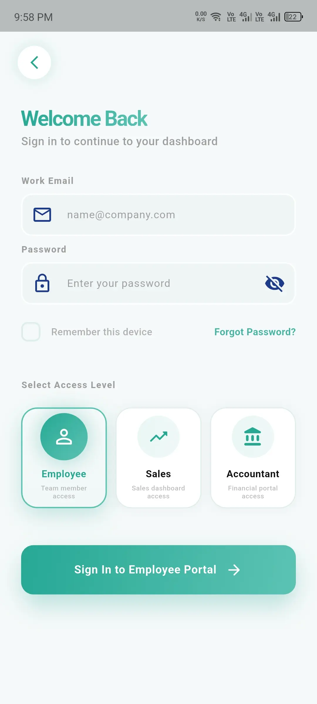 Role-Based Sign-In