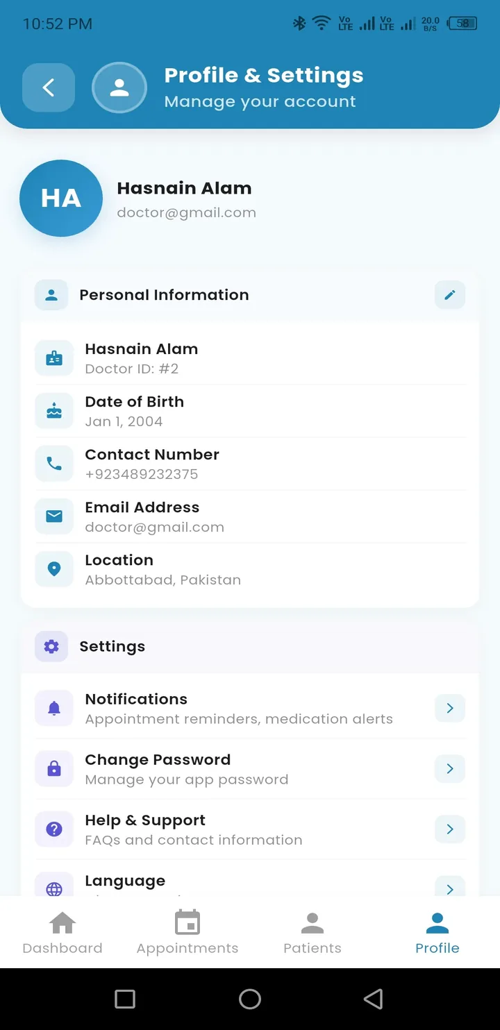 Profile & Settings