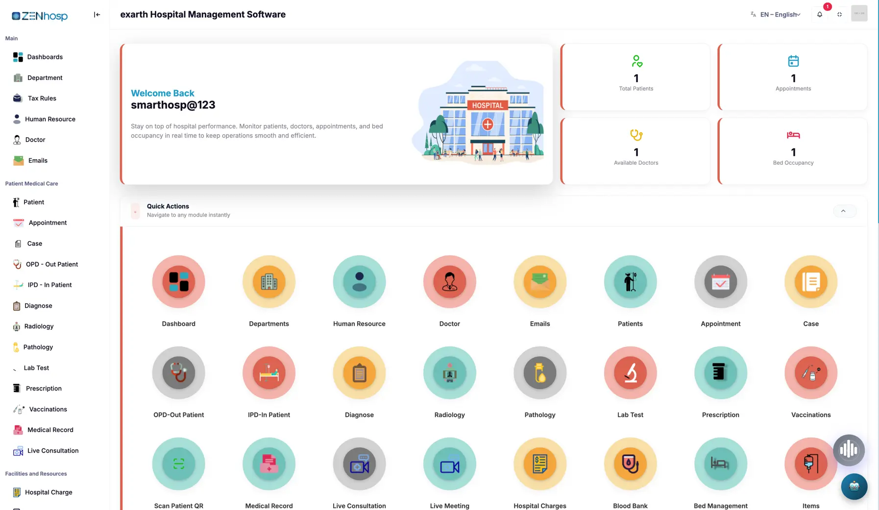 ZenHosp Hospital ERP