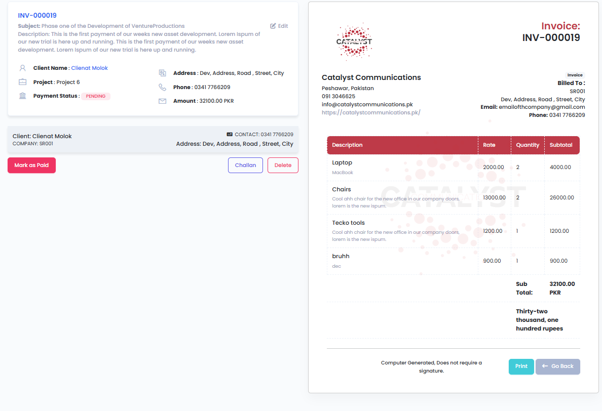 Invoice Management