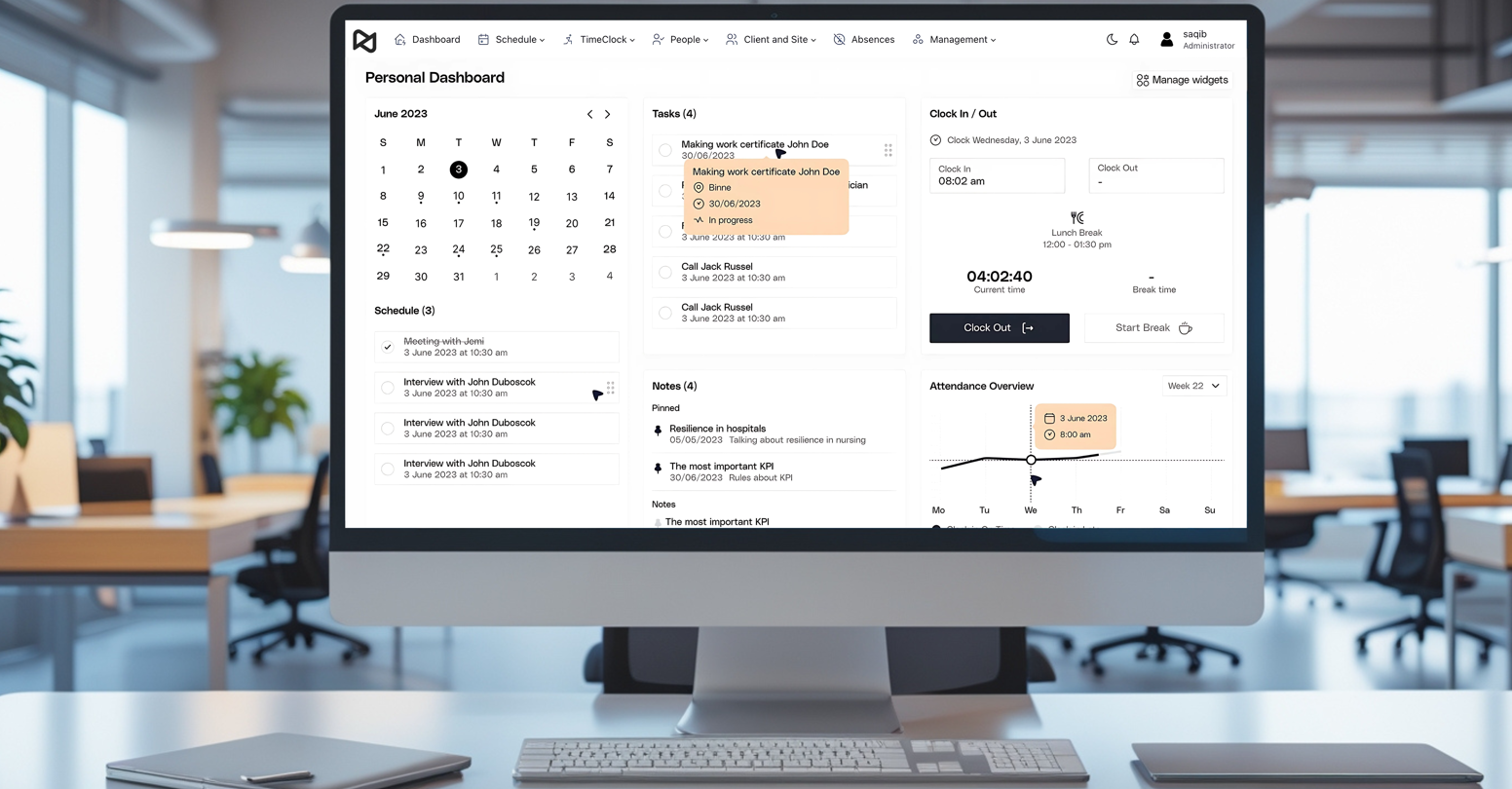 Staff-Manager Interface